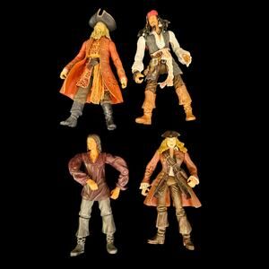 Pirates of the Caribbean Action Figure Lot Jack Sparrow Will Elizabeth Barbossa
